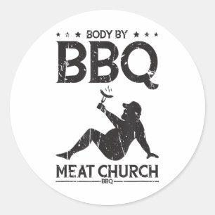 Sticker Rond Corps Par Bbq Meat Church Bbq - Bbq Enthousiasme _