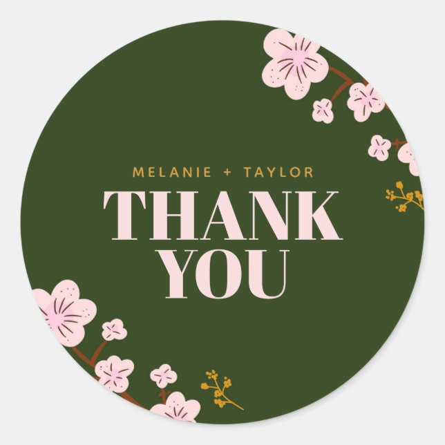 Sticker Rond Correctif élégant en floraison (Devant)