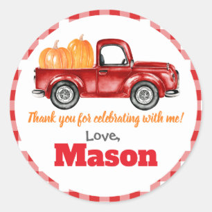 Sticker Rond Correction de citrouille de camion de citrouilles