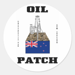 Sticker Rond Correction de pétrole de la Nouvelle Zélande,