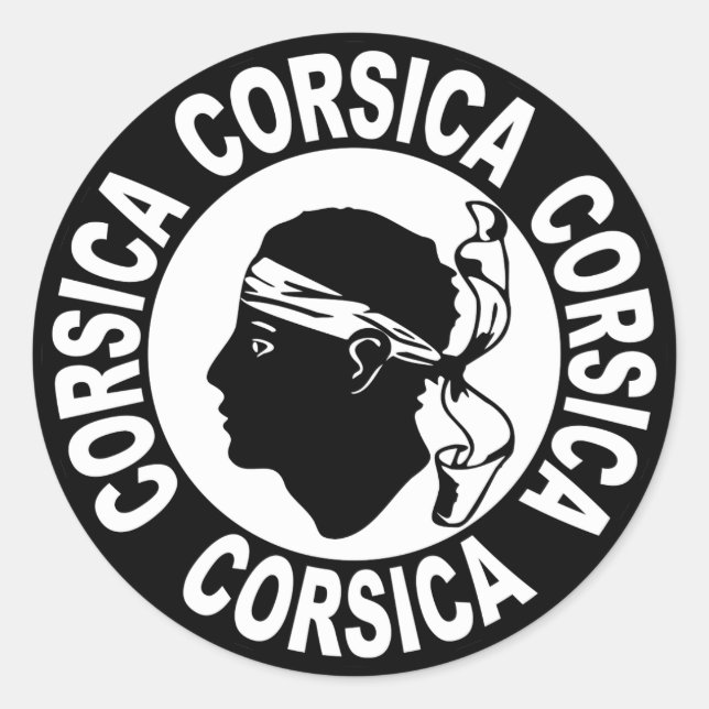 Sticker Rond Corse - Corsica (Devant)