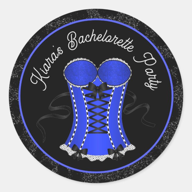 Sticker Rond Corset Bleu Coquin (Devant)