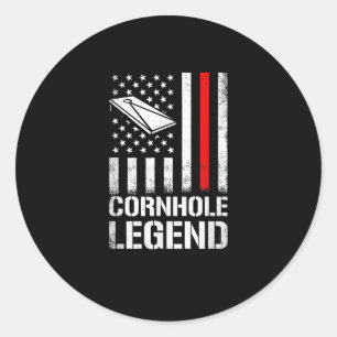 Sticker Rond Cortrou de Cornhole du drapeau américain