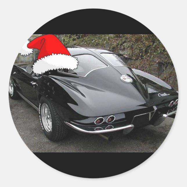 Sticker Rond Corvette Black Split Fenêtre/Noël (Devant)