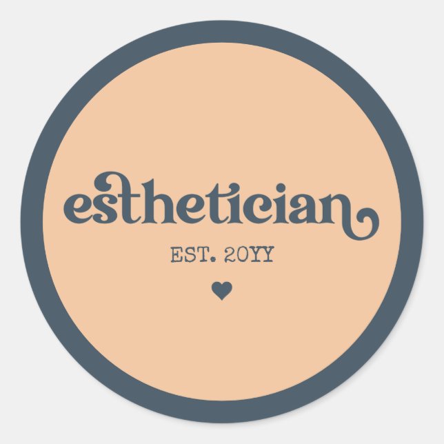 Sticker Rond Cosmetologue Esthéticien Personnalisé Beautician (Devant)