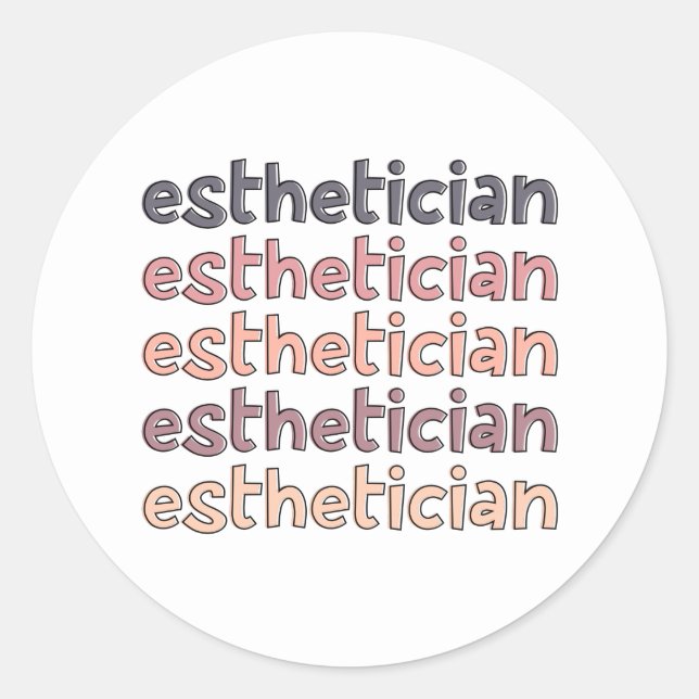 Sticker Rond Cosmetologue Esthétique Beautician Cute (Devant)