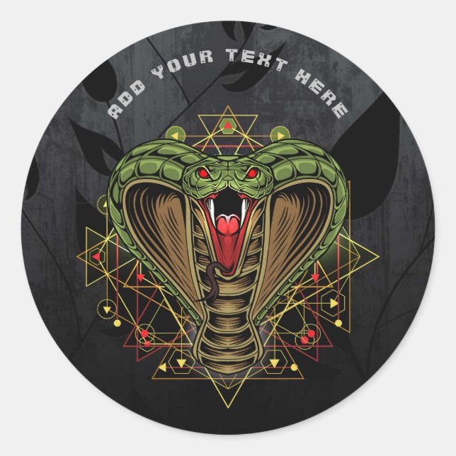 Sticker rond Cosmic King Cobra (Devant)