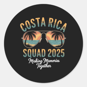 Sticker Rond Costa Rica Squad 2025 Vacation Tropical Pura Vida