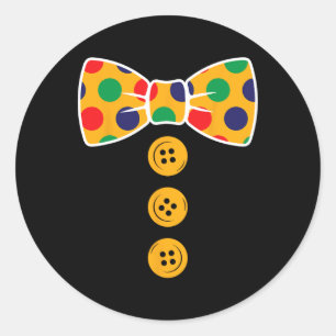 Sticker Rond Costume Clown Halloween Funny Cirque Clown Don The