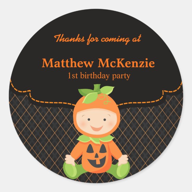Sticker Rond Costume d'anniversaire d'Halloween (Devant)