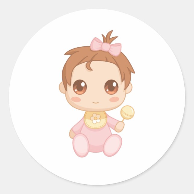 Sticker Rond Costume de bébé rose (Devant)