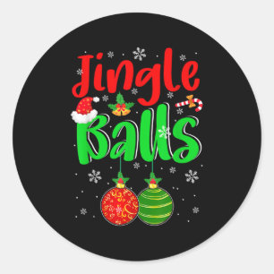 Sticker Rond Costume de blague drôle de Noël Jingle pour hommes