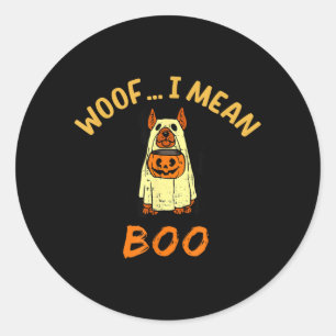 Sticker Rond Costume de chien fantôme pour chien Halloween