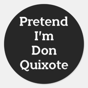 Sticker Rond Costume de Don Quichotte drôle pour soirée d'Hallo