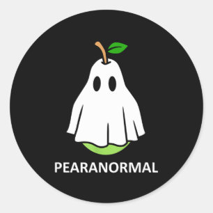 Sticker Rond Costume de Halloween de poire fantôme mignon surna
