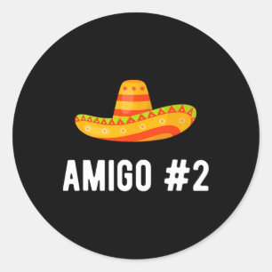 Sticker Rond Costume de jumelage de groupe Halloween Funny Mexi