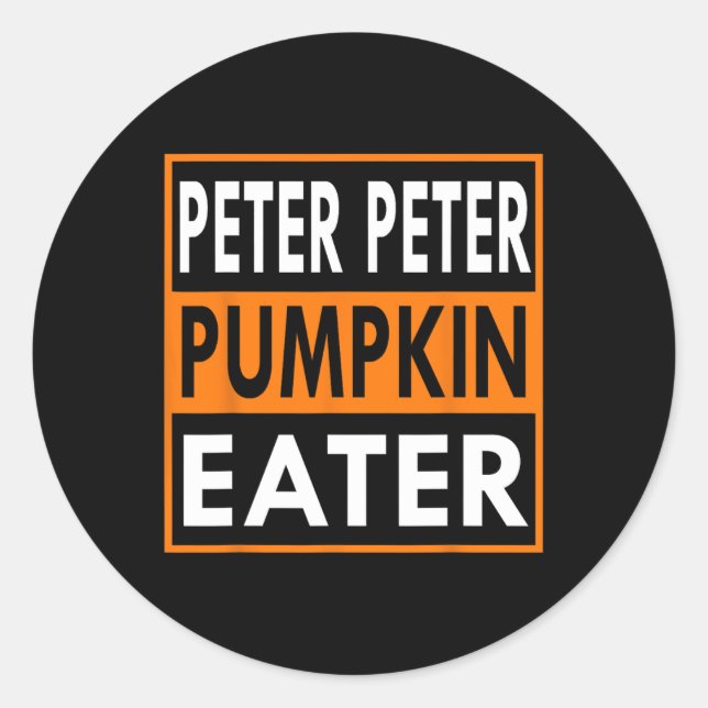 Sticker Rond Costume de mangeur Peter Citrouille pour les coupl (Devant)