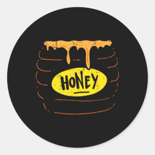 Sticker Rond Costume de pot de miel amusant doux Halloween Homm
