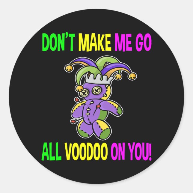 Sticker Rond Costume De Poupée Mardi Gras Nola Voodoo Pour Femm (Devant)