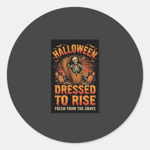 Sticker Rond Costume de Réveil de Cimetière d'Halloween