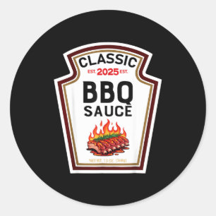 Sticker Rond Costume de sauce barbecue Halloween famille assort