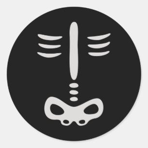 Sticker Rond Costume de squelette pour enfants d'Halloween