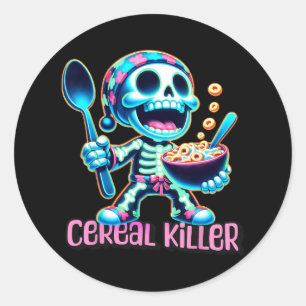 Sticker Rond Costume d'Halloween Cereal Killer Funny Breakfast