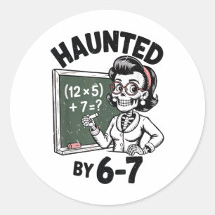 Sticker Rond Costume d'Halloween de professeur de mathématiques