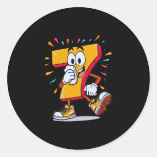 Sticker Rond Costume d'Halloween drôle et malade de sept hanté