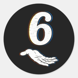 Sticker Rond Costume d'Halloween Number 6 Matching 67 Mème Homm