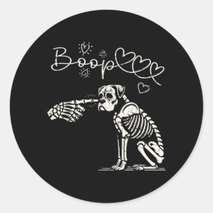 Sticker Rond Costume d'Halloween pour chiot chien boxer Boop à