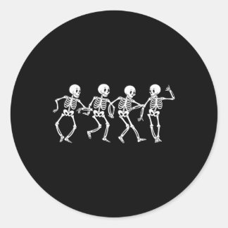 Sticker Rond Costume d'Halloween Skeletons de danse