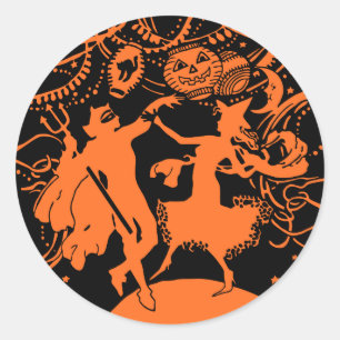 Sticker Rond Costume d'Halloween vintage