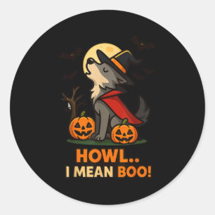 Sticker Rond Costume d'Halloween Wolf amusant - Comment Je Veux