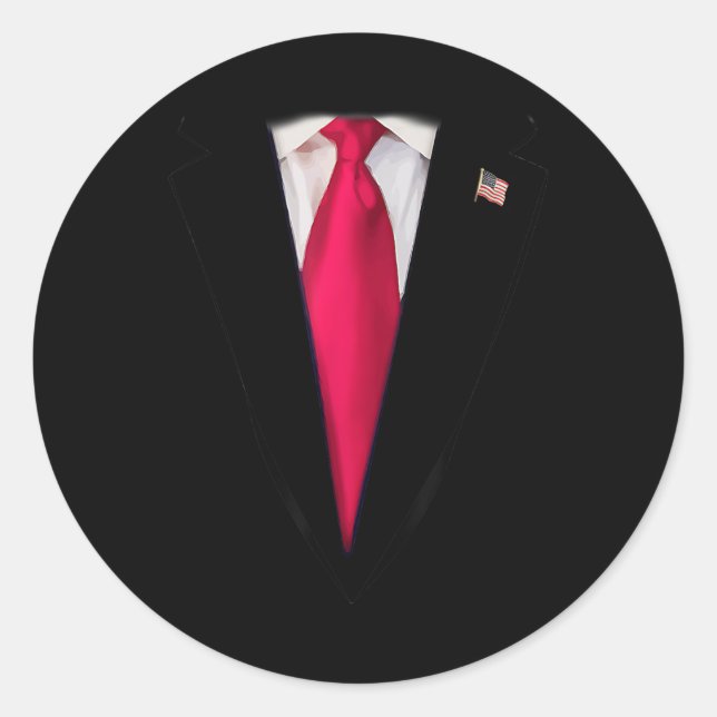 Sticker Rond Costume Donald Trump Costume Trump Costumes d'Hall (Devant)