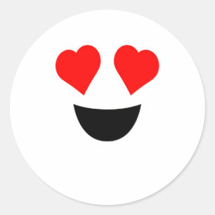 Sticker Rond Costume Emoji Halloween Mignonne Coeur yeux visage