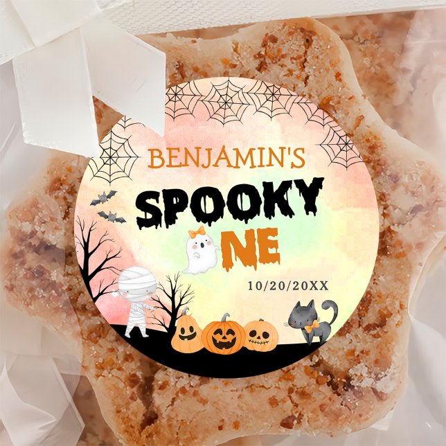 Sticker Rond Costume enfant Halloween 1er anniversaire fête (Créateur téléchargé)