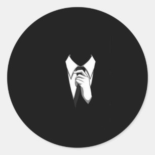Sticker Rond Costume et cravate anonymes