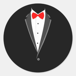 Sticker Rond costume fumeur tuxedo noir costume élégant