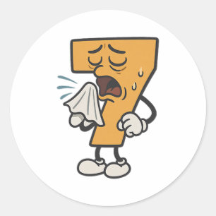 Sticker Rond Costume Funny Sick Seven 67 Tendance (2 Faces)