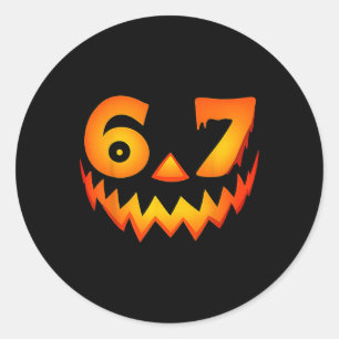 Sticker Rond Costume Halloween 67 Six Seven pour étudiants ense