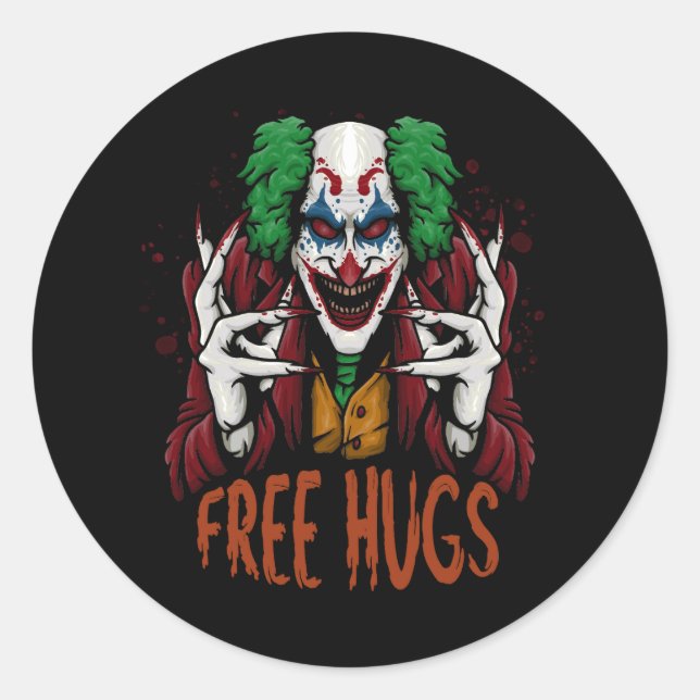 Sticker Rond Costume Halloween Costume Evil Tueur Clow (Devant)
