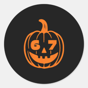 Sticker Rond Costume Halloween Six Seven pour enseignants élève