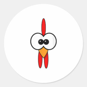 Sticker Rond Costume Halloween Visage de poulet Drôle cadeau po