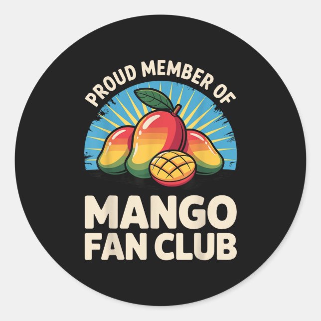 Sticker Rond Costume Mango Pour Hommes Femmes Fruit Mango Lover (Devant)