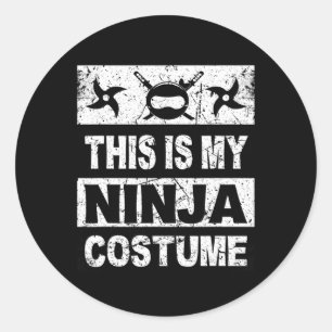 Sticker Rond Costume Retro Ninja Halloween Pour Enfants Hommes
