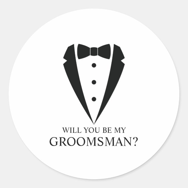 Sticker Rond Costume Tuxedo Noir - Proposition de fabricant (Devant)