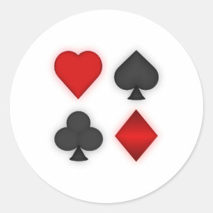 Sticker Rond Costumes de carte de jeu :