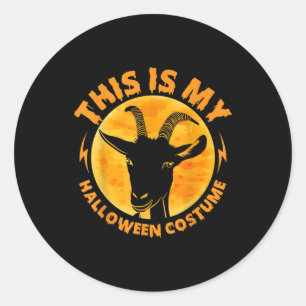 Sticker Rond Costumes de chèvre d'Halloween Amusant éleveur de