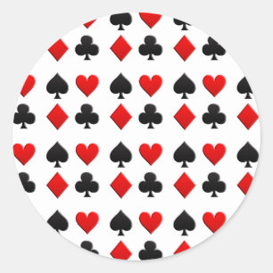 Sticker Rond Costumes de jeu de cartes